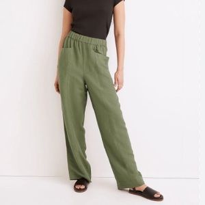 Madewell Green Linen Blend Pant L NWT